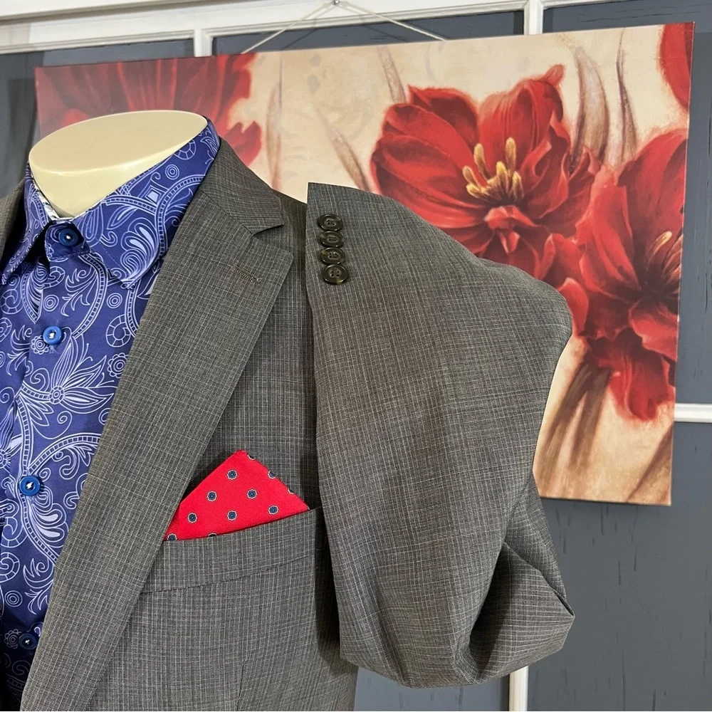 Calvin Klein Blazer Jacket Sport‎ Coat Mens 40R Wool Gray
